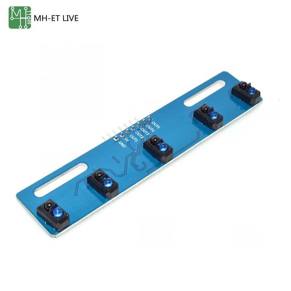 【happy one】MH-ET LIVE 5 channel Infrared Reflective Sensor TCRT5000 KIT 5 IR Photoelectric Line Track Module. 