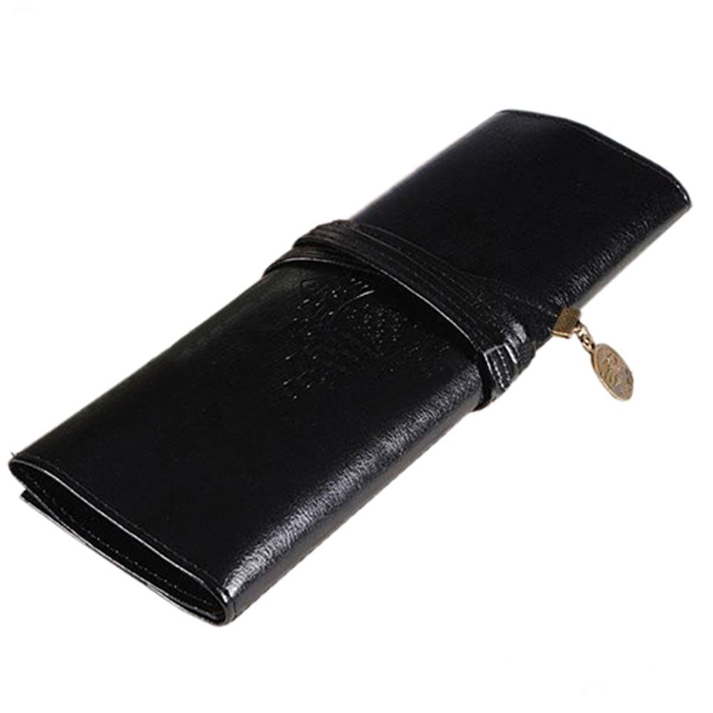 Office School Supplies PU For Girls Retro Stationery Vintage Pencil Case Roll Pen Bag Roll Pencil Bags Cosmetic Bag
