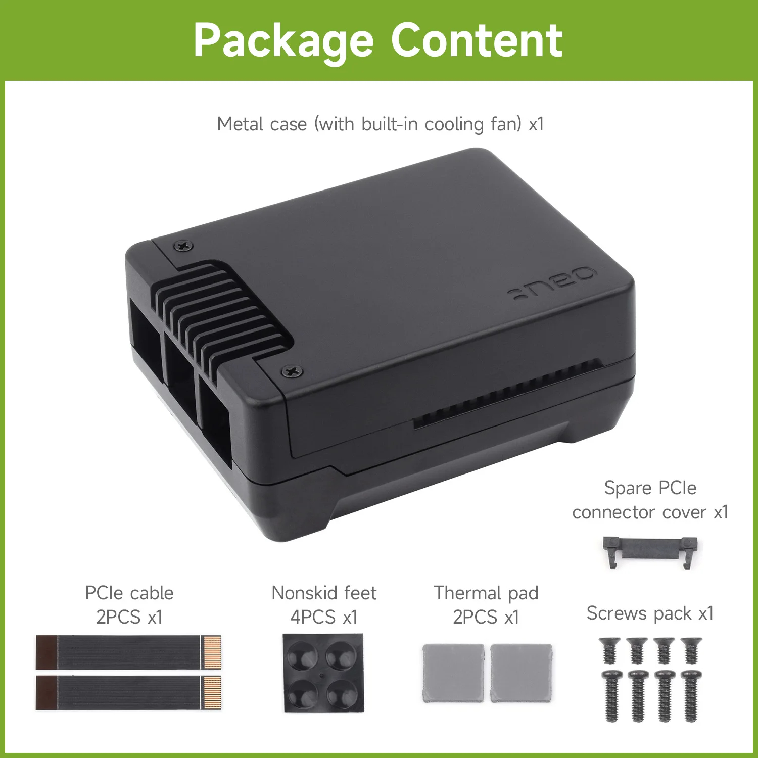 Waveshare Argon NEO Aluminum Alloy Case for Raspberry Pi 5, Built-in Cooling Fan, Removable Top Cover Raspberry Pi 5 case. 