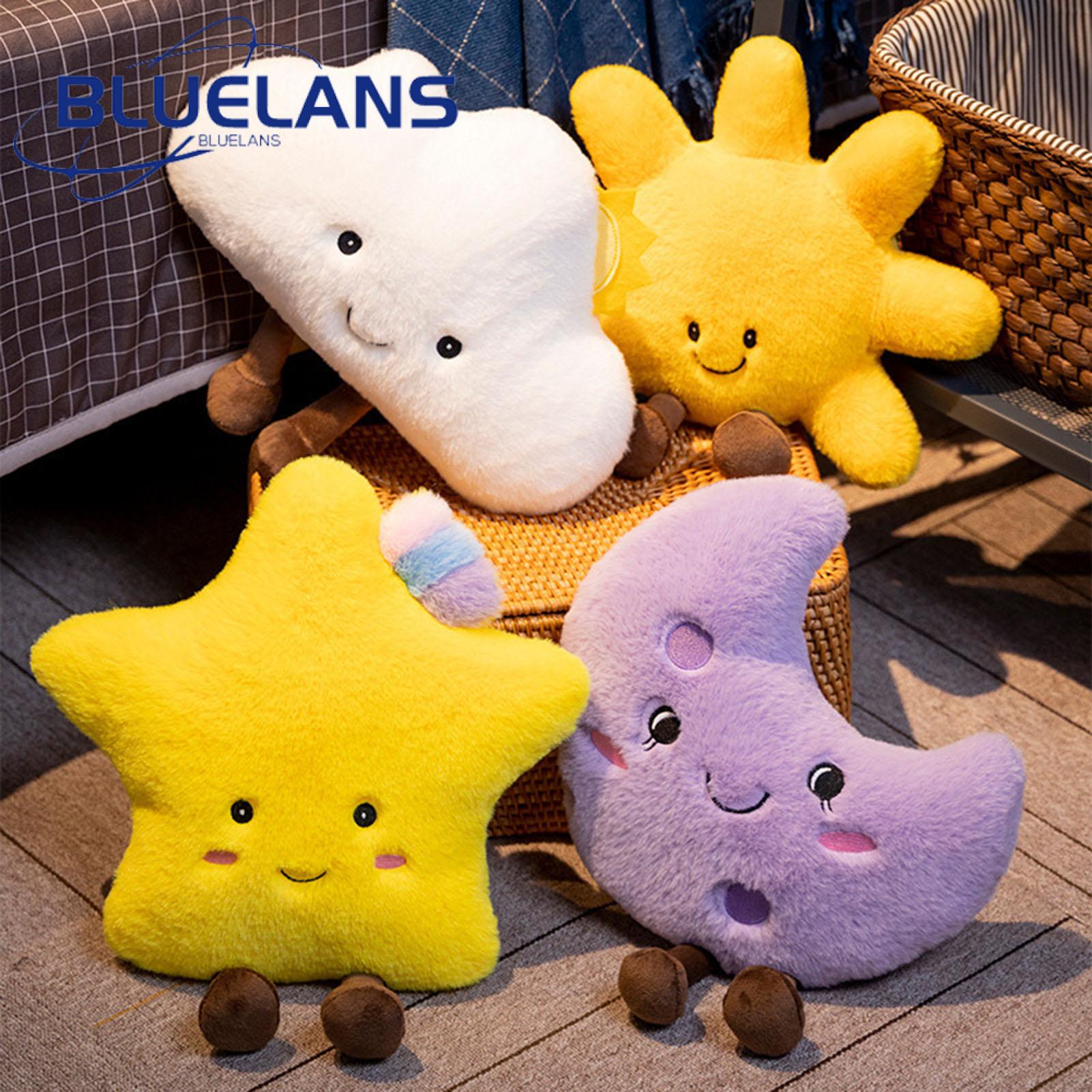 Moon Sun Plush Toys Comfy Cartoon Plush Seat Cushion for Office Chair Car Seat Sofa Cute Sun Moon Star Design Protective ocks Cushion Soft Bk low for Home Decoration Ideal for Soutast
