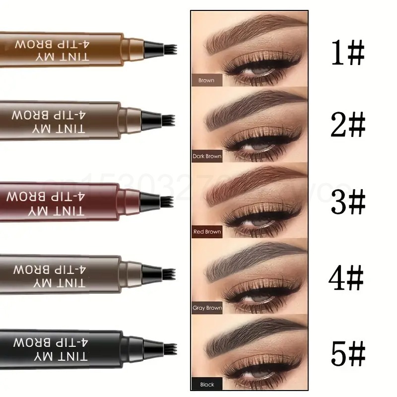 Everyday Low Price! Eyebrow Pen - Waterproof 4-Fork Tip Eyebrow Tattoo Pencil for Long-Lasting, Professional Results! Fine Sketch Liquid Eye Brow Pencil Delivers Natural-Looking, Defined Brows with Easy Application. Ideal for Both Beginners & Experts in E. 