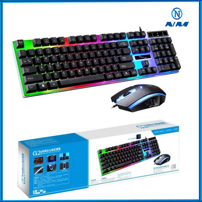 G21 Keyboard Wired USB Gaming Mouse Flexible Polychromatic LED Lights