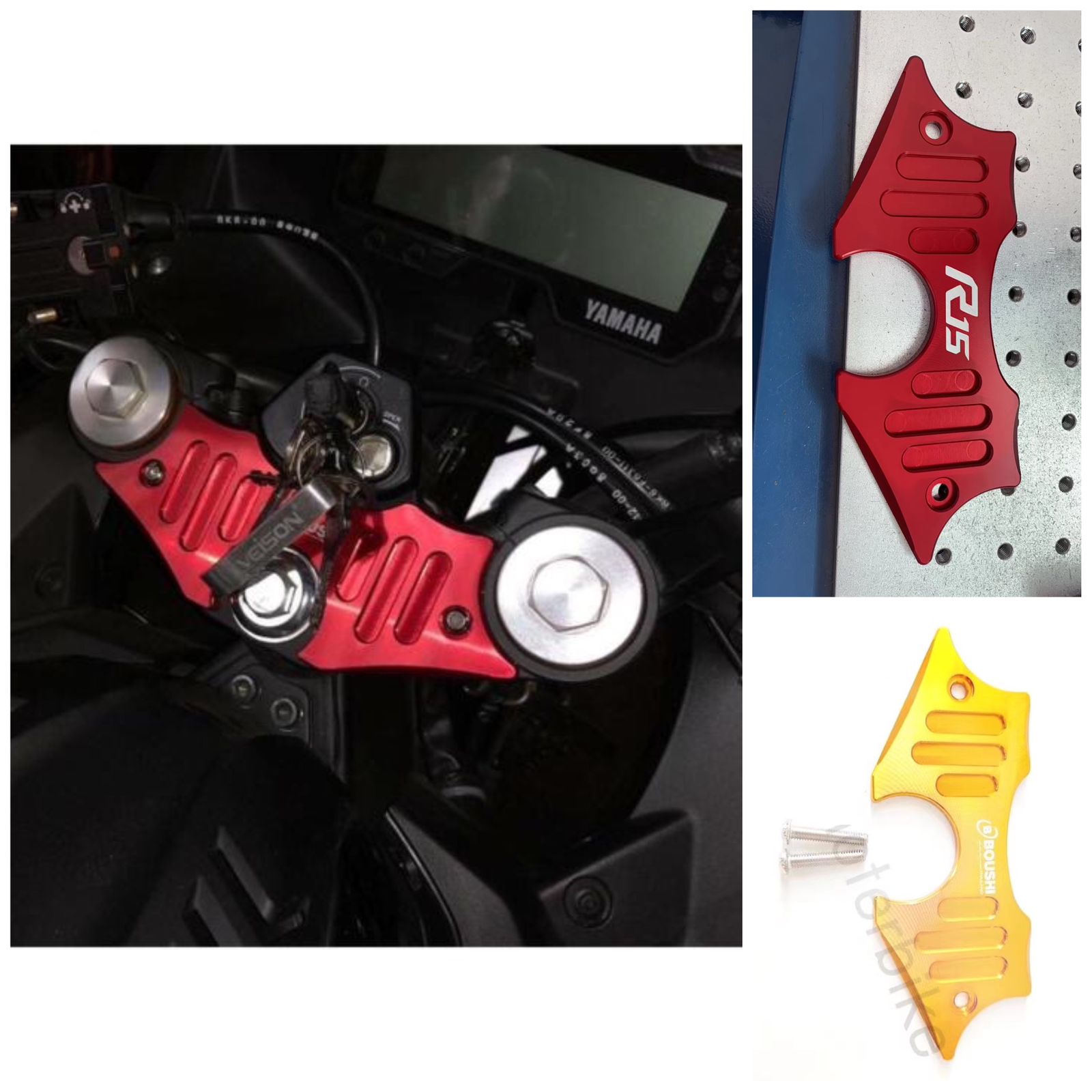 Motorcycle Accessories Top Triple Clamp Upper Fork Holder Panel Protection  Link Plate For YAMAHA R15 V3 indonesian Mini