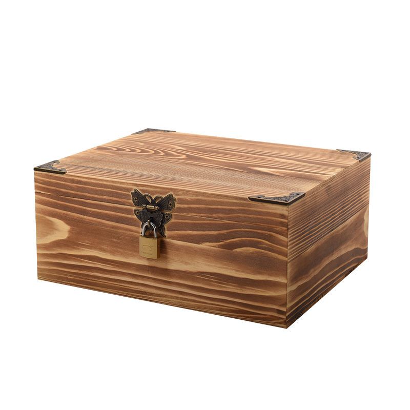 Organizer Box with Lock Wooden Storage Box Certificate Box Desktop Storage Box Rectangular Vintage Wooden Box Wooden Box Customized. 