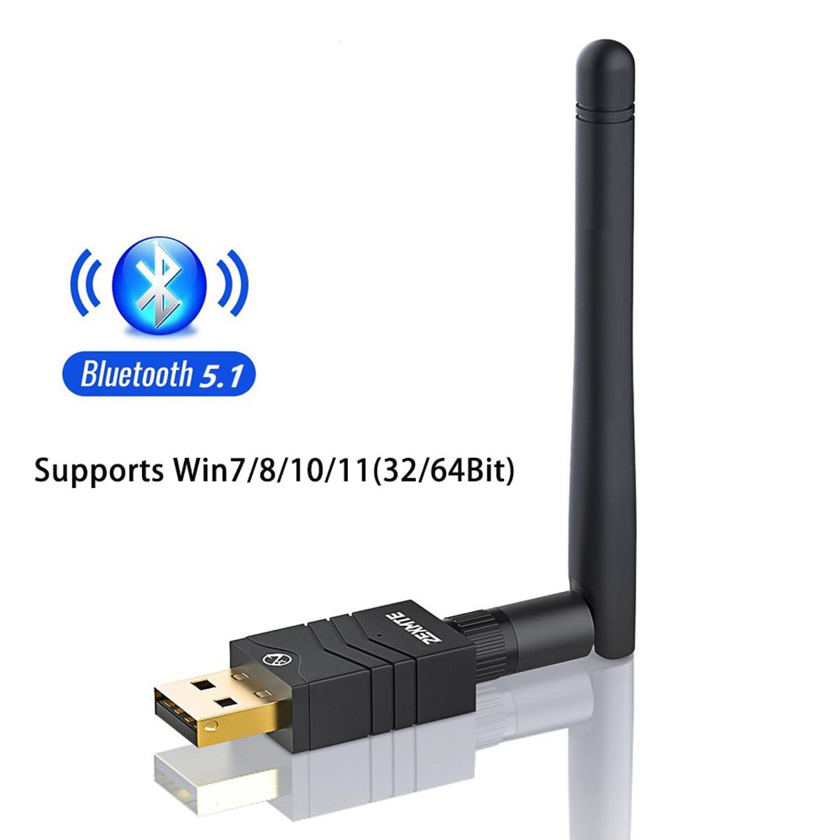 Zexmte USB Bluetooth 5.1 Adapter for PC Speaker Mouse Music Audio Receiver Transmitter Bluetooth Adapter +EDR Rotatable Antenna. 