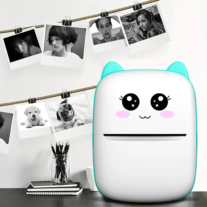 Mini Thermal Printer Wireless BT Label Photo Memo Wrong Question Printing Tag Bluetooth Ink-free Printer USB Cable Portable. 