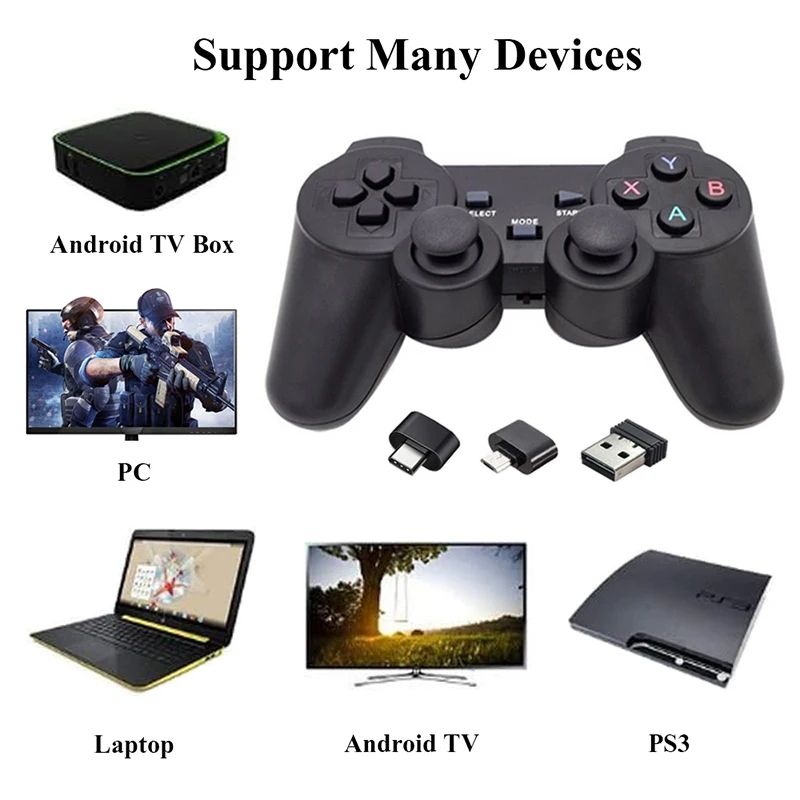 Wireless Gamepad For Android Phone/PC/PS3/TV Box Joystick 2.4G USB Joypad PC Game Controller For Xiaomi Smart Phone. 
