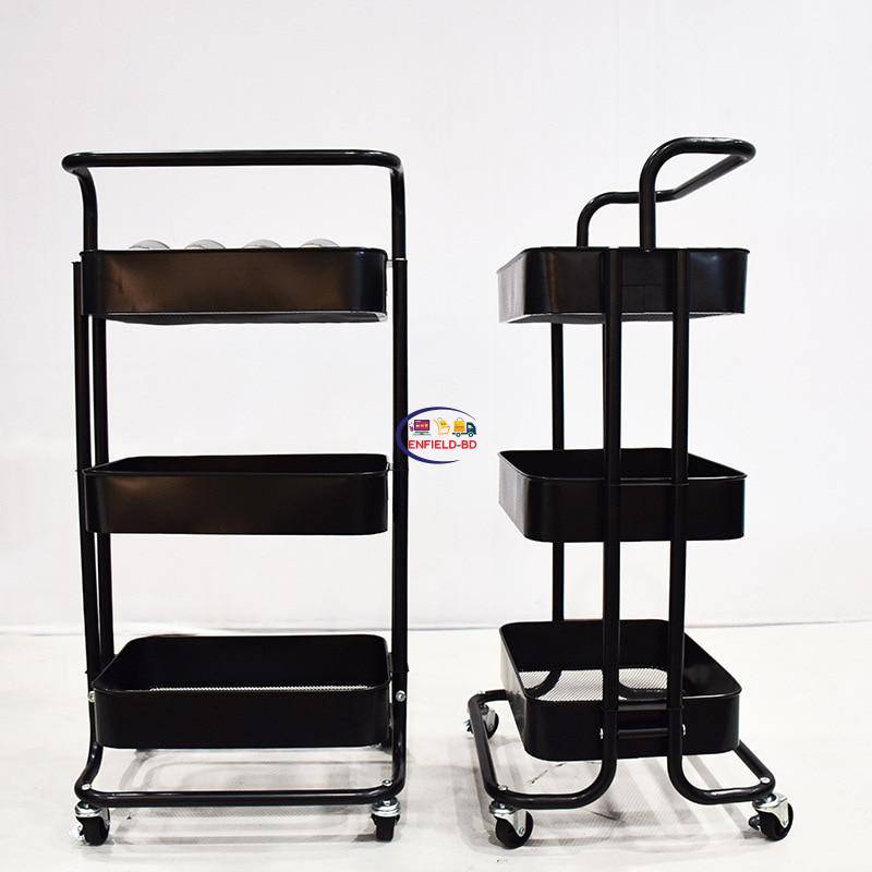 3 Layer Kitchen Cabinet Kitchen Rack Kitchen Trolley Kitchen Storage Rack Dapur Rack Memasak Beroda With Wheels Durable: Organize Your Kitchen Efficiently. 