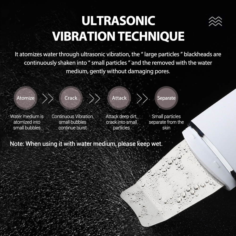Ultrasonic Facial Cleaner Skin Scrubber EMS Microcurrent Face Lift Machine Peeling Acne Blackhead Remover 4 Mode Deep Cleansing. 
