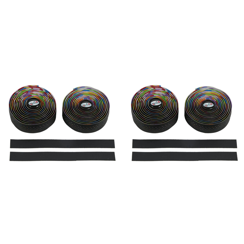 Road Bicycle Handlebar Tape Cork Breathable Handle Bar Tape Cycling Damping Anti-Vibration Wrap with 4 Plugs