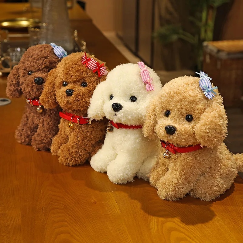 22cm Creative Realistic Teddy Dog Lucky Simulation Dog Poodle Plush Toys Handmade Realistic Figure Toy Plush Stuffed Animals. 