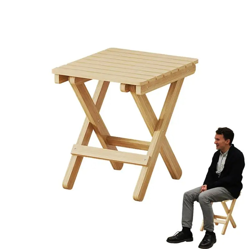 Small Folding Stool Portable Wooden Stool Chair Lightweights Fold-Up Step Stool Folding Foot Rest for Outdoor 28x26x22cm. 