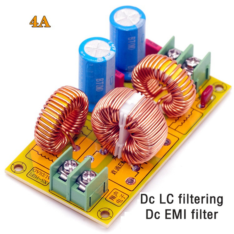 4A DC LC Filter FCC Car Audio High Frequency Filtering Low Pass Passive Electromagnetic Interference Filter Easy to Use. 