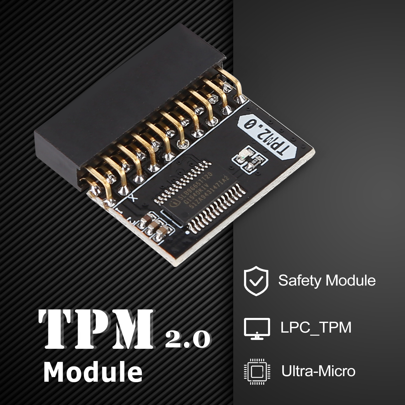 TPM 2.0 Encrypted Security Module Board LPC 14/18/20 Pin Mainboard Card TPM2.0 Module for ASUS Gigabyte Motherboard Windows 11. 