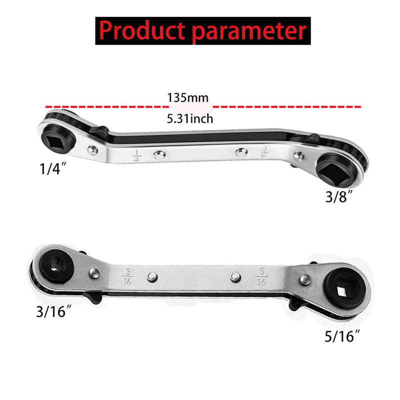 Hvac Service Wrench with Hex Bit Adapter. 