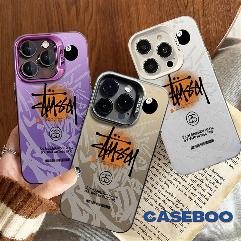 Fashion Trendy Brands Cool Stussy Case for Realme C3 C33 C51 11 C53 C17 C67 C55 C25 C35 C31 C15 C11 5i C30 5s C21Y C21 C20 C25Y 7i Note 50 Narzo 50 C20A Plating Metal Lens Cover