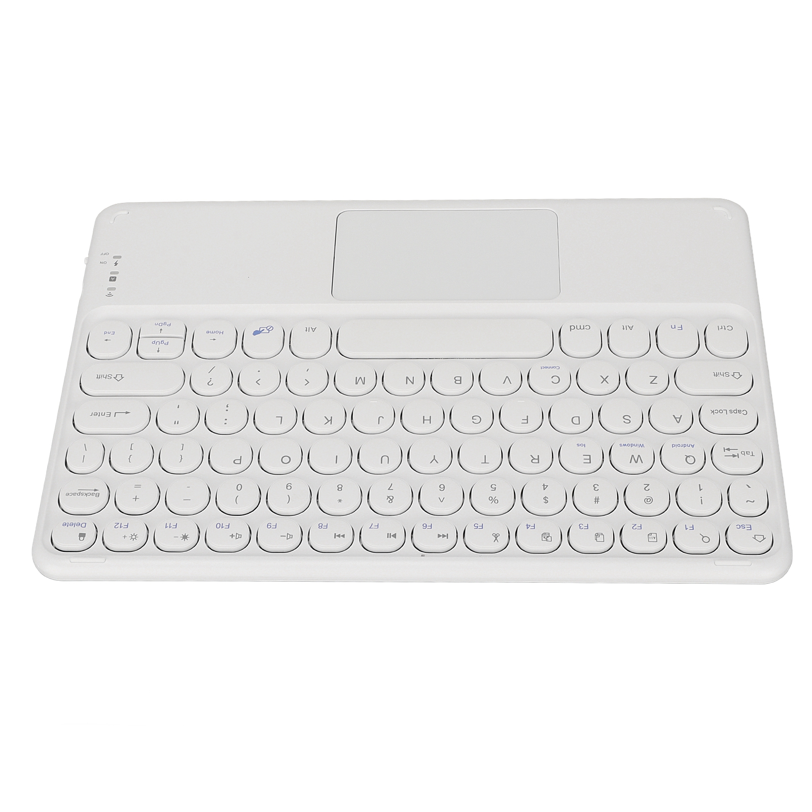 Wireless Bluetooth Keyboard, 13 Shortcut Keys Bluetooth Keyboard Round Keycap for Office. 