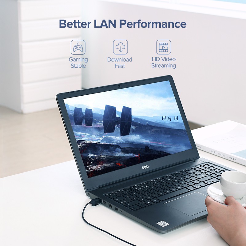 UGREEN High Speed Ethernet Cable CAT6A Cable Ultra Slim 10Gbps Gigabit Network Cable RJ45 Patch LAN Cord 0.5M/1M/1.5M/2M. 