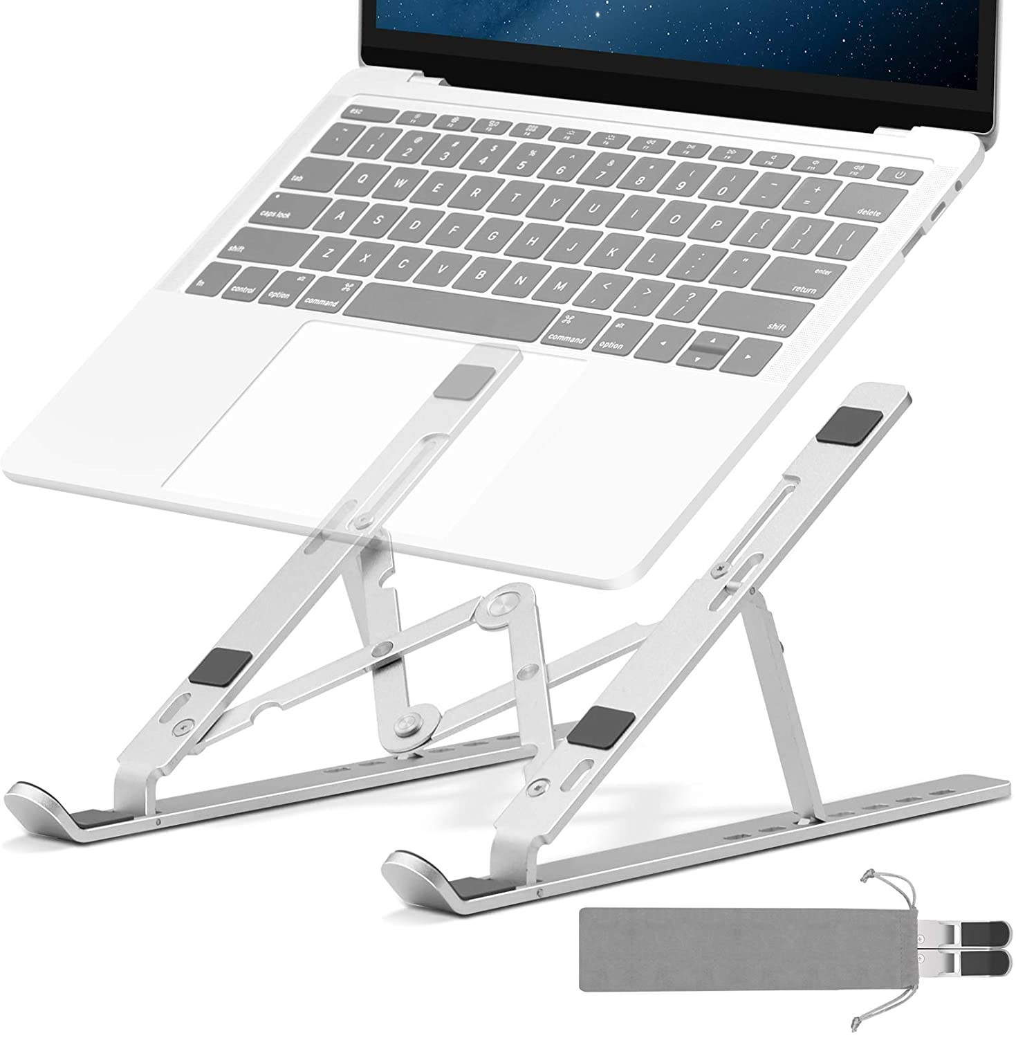 Aluminum Alloy Foldable Laptop Stand Adjustable Portable Folding Notebook Stand Foldable Laptop Stand - Laptop Table - Laptop Table. 