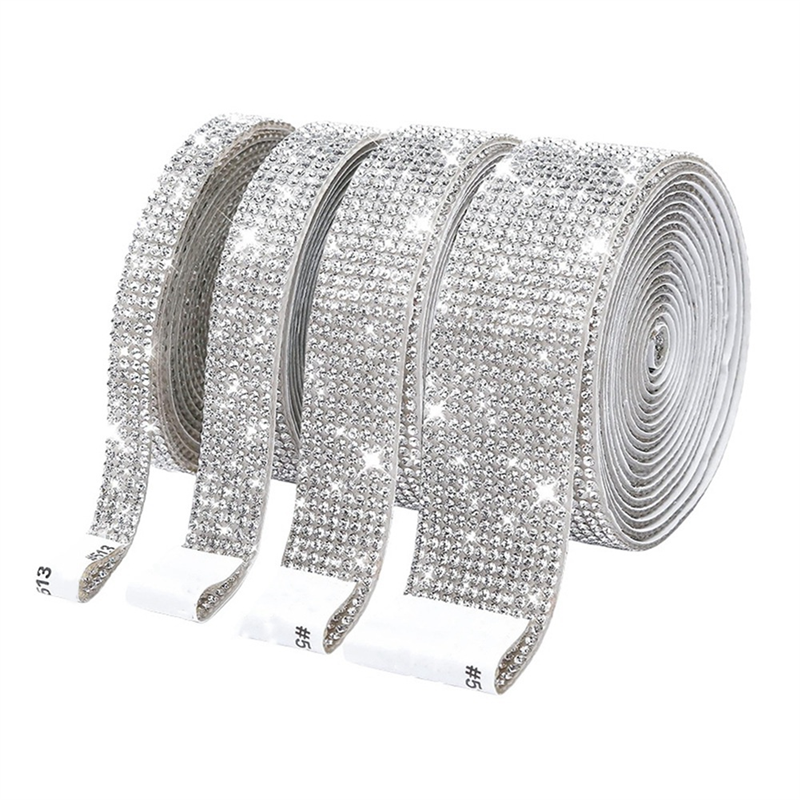 Self Adhesive Diamond Ribbon Roll Glitter Tape Handmade DIY Gift Decoration Wedding Supplies Cosmetics Vase Decoration F