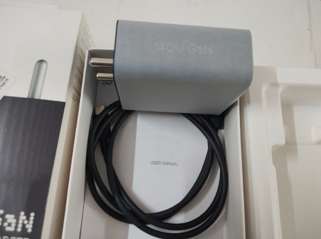 CMF by Nothing 140 W Power GaN 5 A 3 Port Mobile Charger with Detachable Cable  (Dark Grey, Cable Included). 