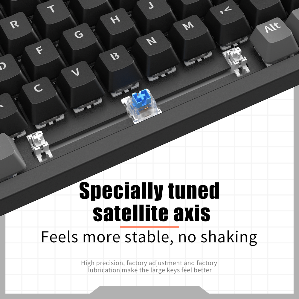ZIFRIEND KA981 Full Size RGB Mechanical Keyboard Wired USB Keyboard 98 Keys Red/Blue Switch Hot Swappable for Windows Gamer. 