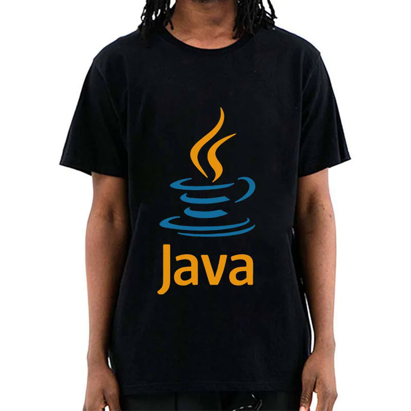 Java letter printing T shirt modal o-neck casual loose cool T-shirt tee T shirts Men tops. 