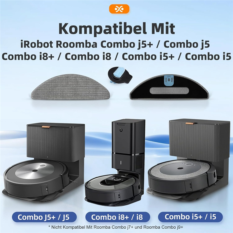 Washable Mops As Shown Vacuum Cleaner Parts for Combo I8+ / I8 / Combo J5 / Combo J5+ / Combo I5 / Combo I5+ Autom Suction Mop Robot
