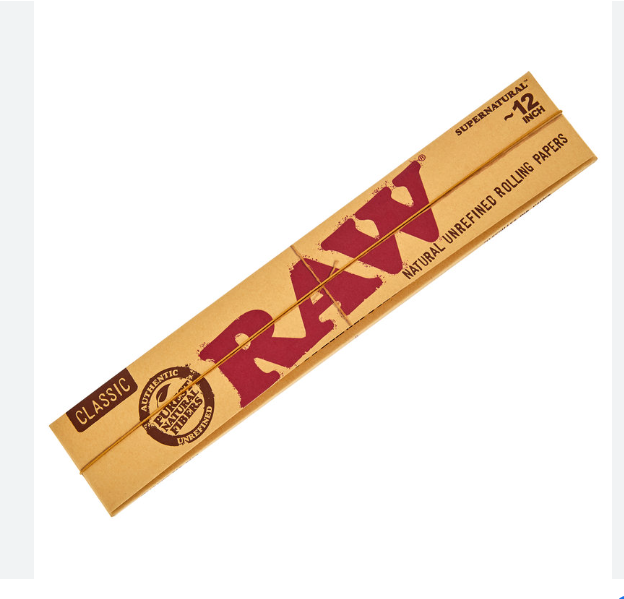 Raw Classic Natural Unrefined Rolling Paper King Size Slim With Tips 1 Piece. 