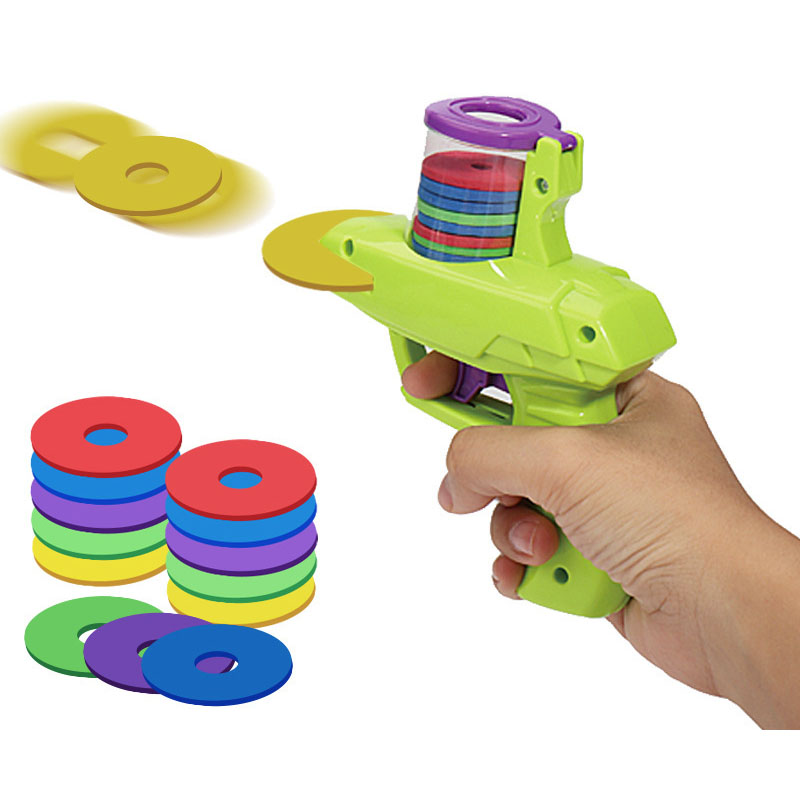 Disc Launcher Shooter Toy Gun with 1 Gun and 15 Frisbees,Creative Gift for Outdoor Picnics and Playtime with Friends Suitable for Ages 6 and up. 