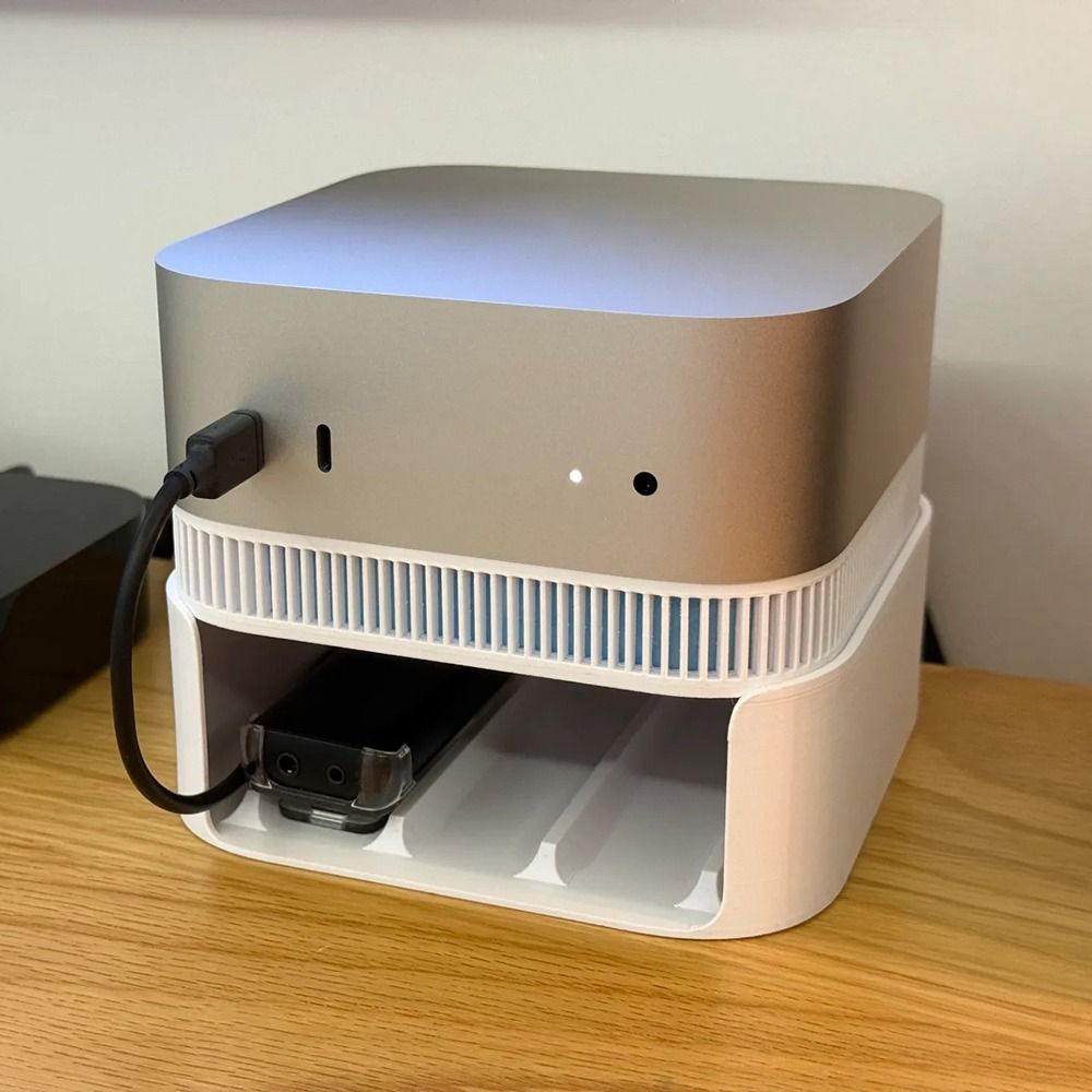 New Dustproof Host Base Heightening Anti-Slip Heat Dissipation Bracket 3D Printed Cooling Mount Stand for Mac Mini M4/M4 Pro 2024. 