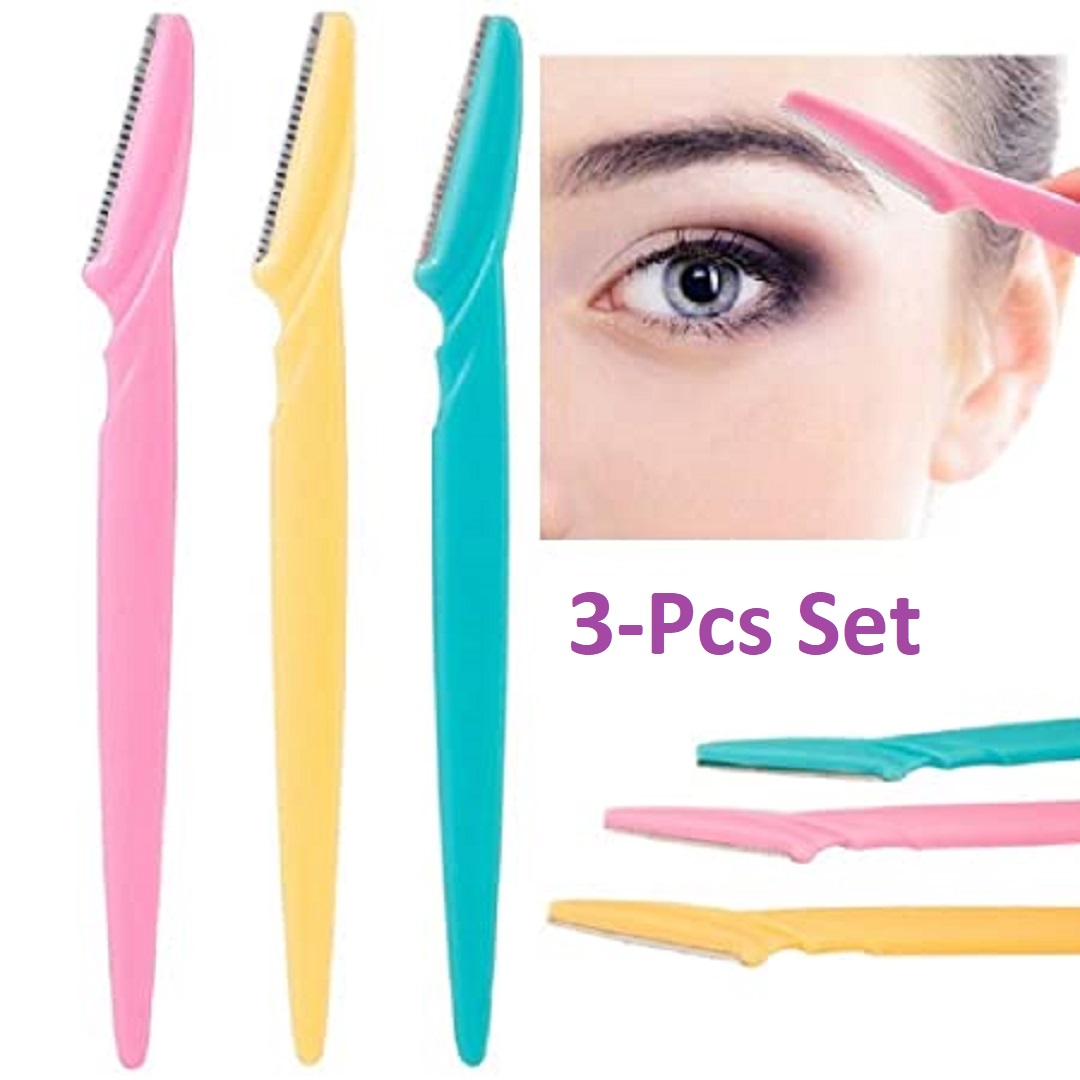 3pcs Colorful Eyebrow Trimmer Face Hair Razors Women Eyebrow Shaver Hair  Removal Makeup Tools