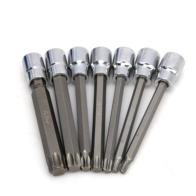 7 Pieces of Inner Hexagon Socket Head T-Shaped Flower Screwdriver Socket Tool Hexagon Plum Blossom Sleeve Set. 