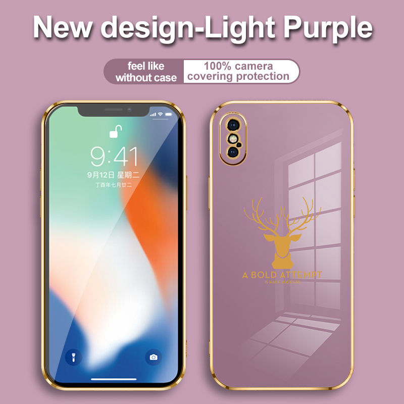For Apple iPhone X / XS Phone Case, Aesthetic Drop Resistant Straight Edge Electroplated Soft Shell. 