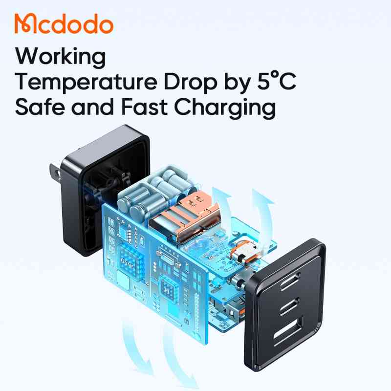 Mcdodo CH-153 PD67W GaN5 Mini Fast Charger Pro Set With Type-C To Type-C Cable. 