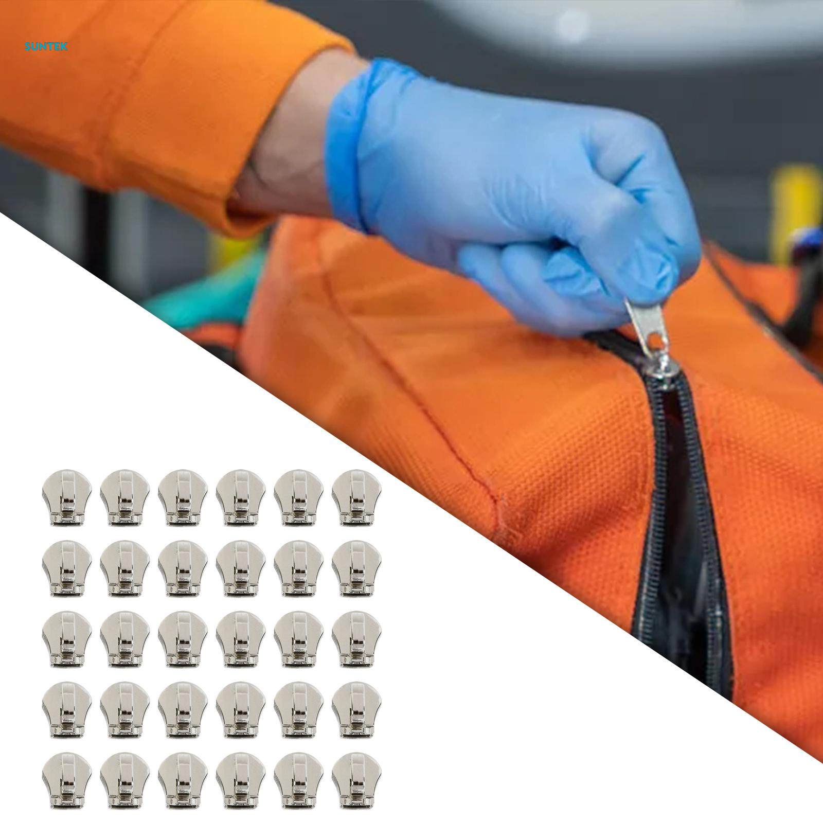 30Pcs Zipper Sliders Only #5 Zip Slides Metal Zip Pulls Not Included for Repairing Coats, Jackets. 