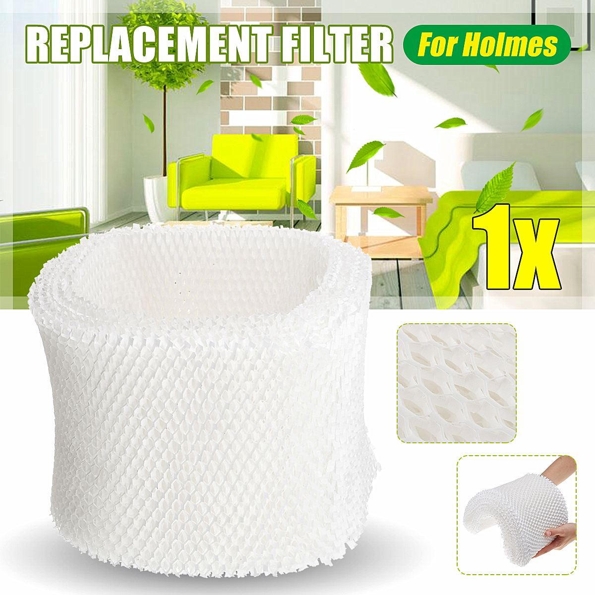 1Pcs HWF75 Replacement Filter Net High Absorbent Durable For Holmes Humidifier Purism. 