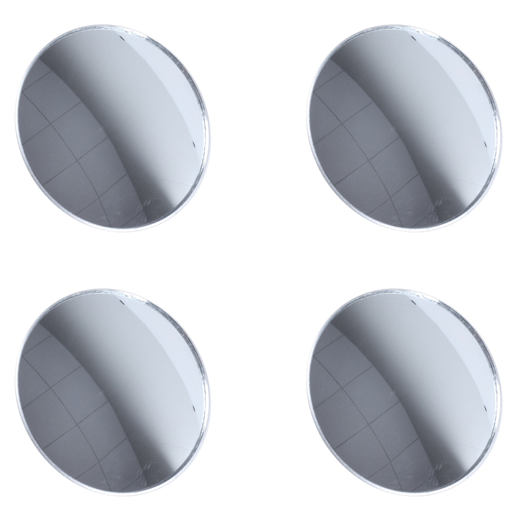 QUANBU 4X Silver Tone 3 inch Round Convex Rear View Blind Spot Mirror for Car Auto