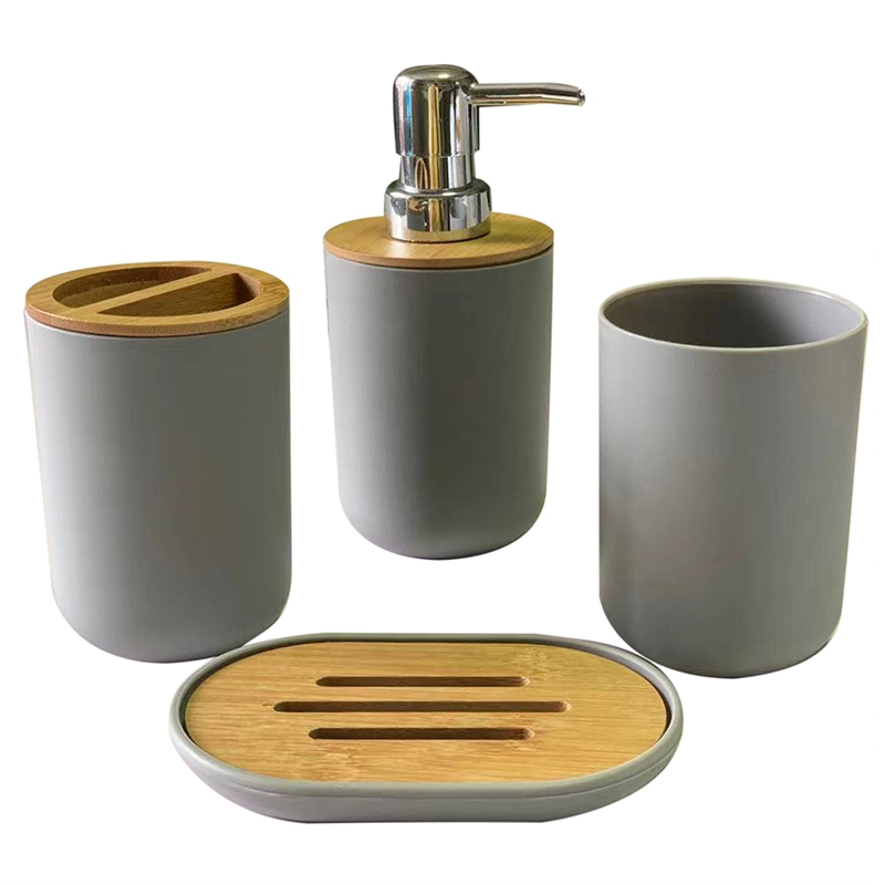 Bathroom Accessories Set Soap Dispenser Bottle Dish Washroom Toothbrush ...