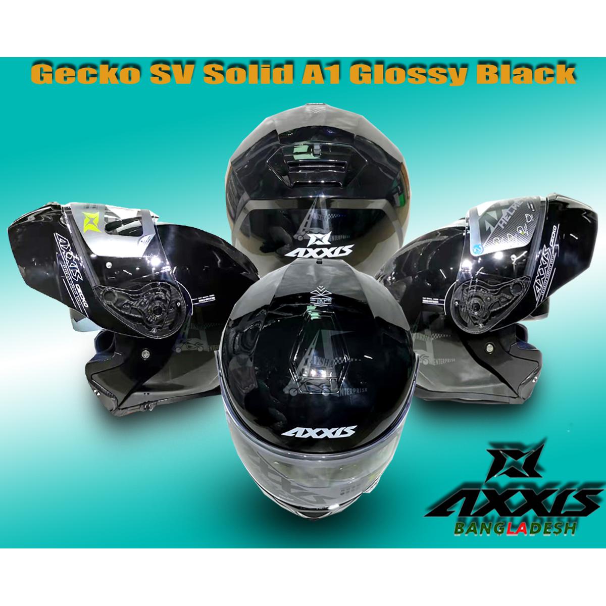 Full Face Axxis Eagle Gecko SV Solid A1 G.Black