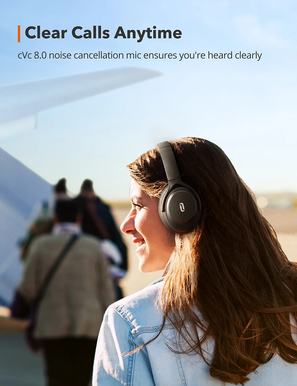 Taotronics BH085 Headset Active Noise Cancelling 40Hr Playtime aptX Type. 