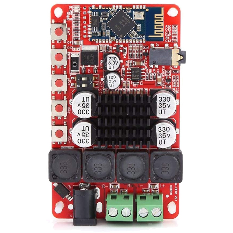 TDA7492 50Wx2 Digital Dual Channel Amplifier Module Stereo AMP Board with CSR8635 Bluetooth V4.0 Receiver and Microphone. 