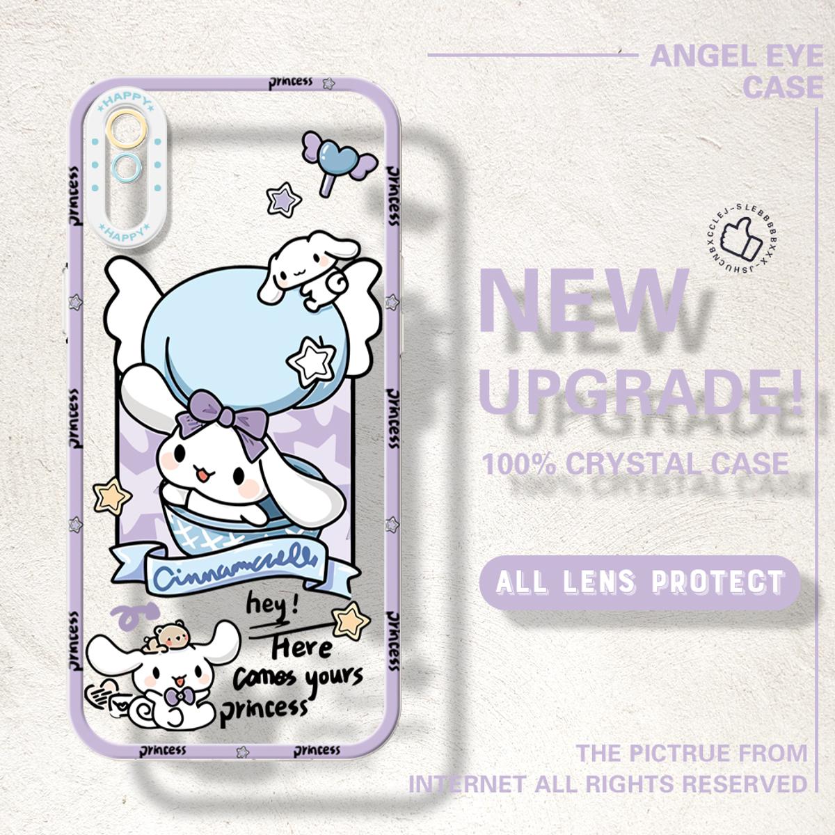 YYDS for Redmi 9A Back Cover Cute Kuromi Transparent Crystal TPU Soft Case Full Lens Protection Ultra Thin Drop Resistant Phone Case