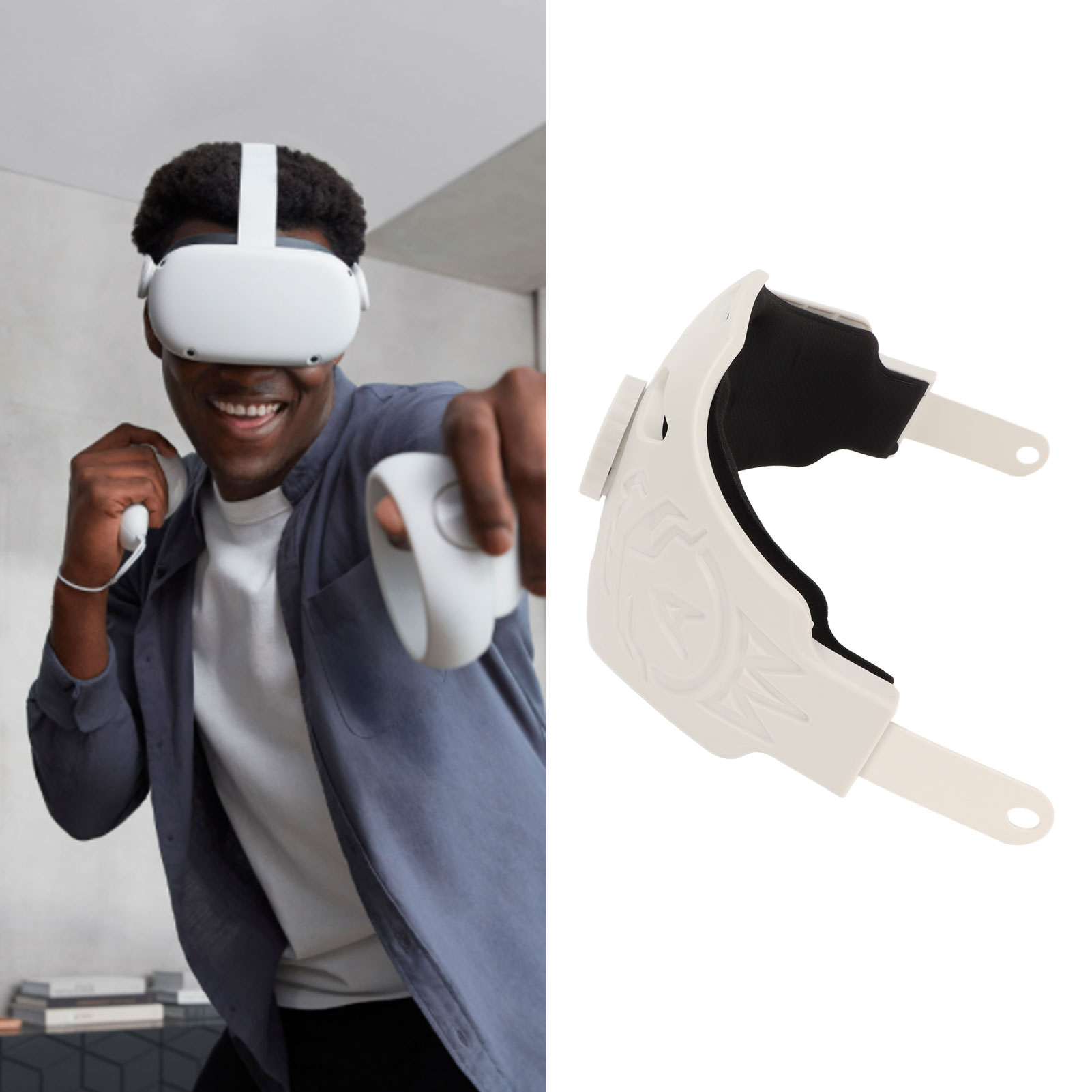 Adjustable VR Headset Strap, Flexible Foam Pad Head Strap Durable for Gaming. 
