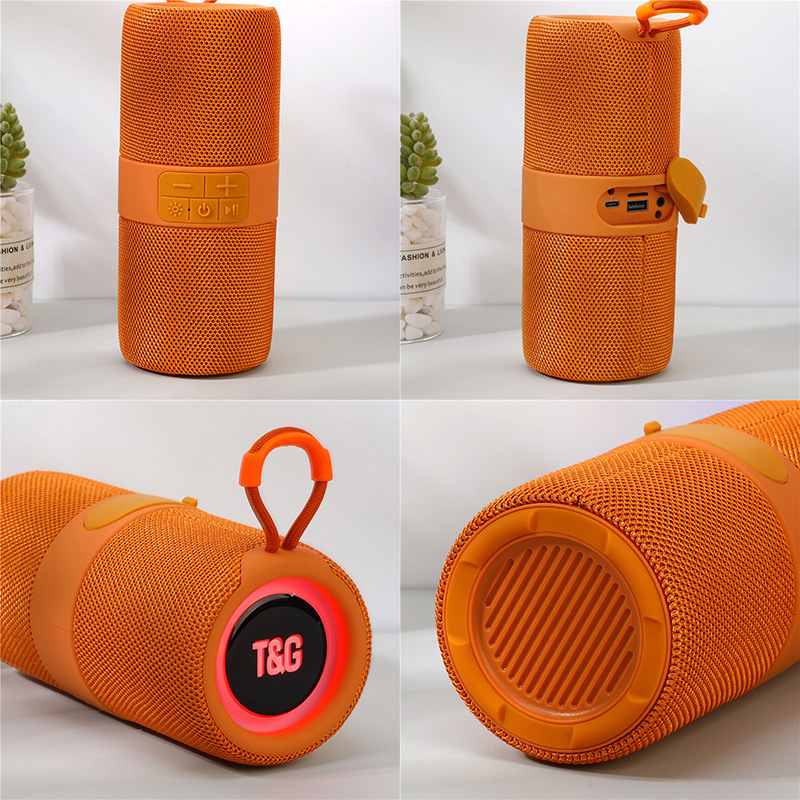 TG671 Bluetooth Speaker Outdoor LED Portable TWS Wireless Subwoofer Support TF FM Dual Bass Loudspeaker 1200mah Hands Free Call. 