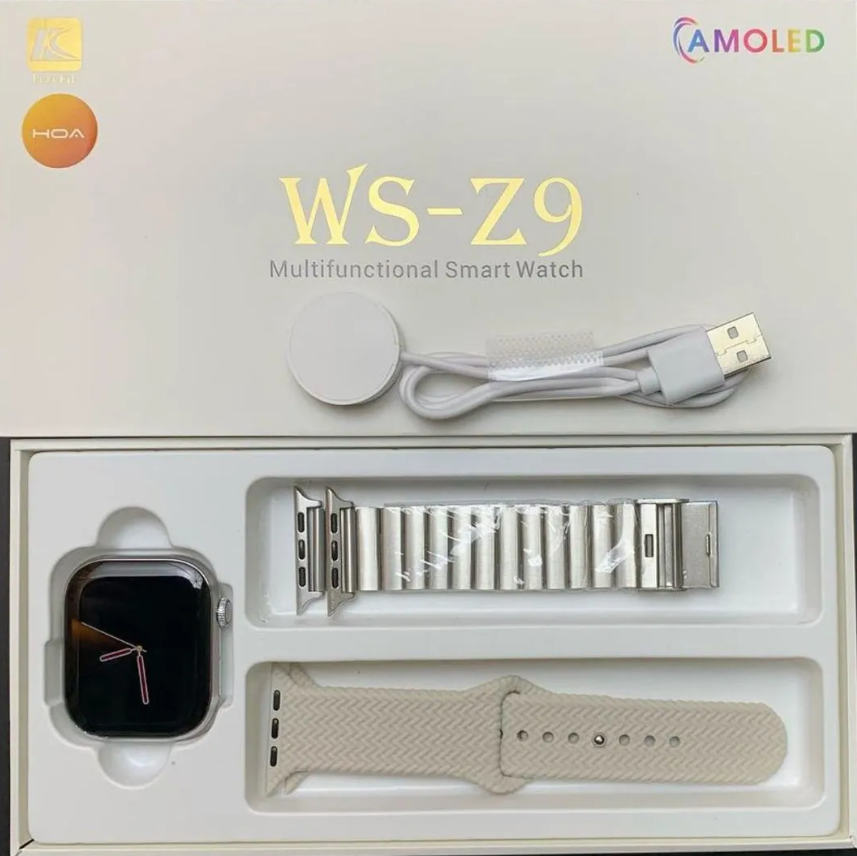 FereFit WS-Z9 Multifunctional Amoled Smartwatch – Silver Color Original Product. 