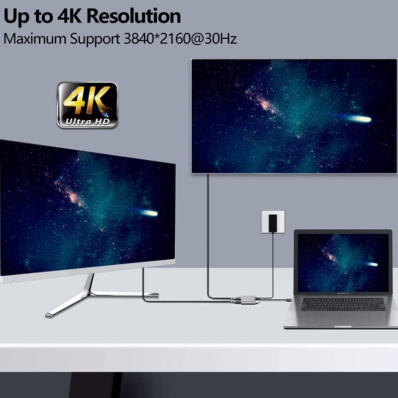 【Ready Stock+FREE Shipping+COD】3 4 High Speed 4 Ports USB C to HDMI 4K VGA USB3.0 PD Charging Hub Type C Docking Station Usb C Hub For Laptop Mobile Phone Tablet Switch USB C Dock. 