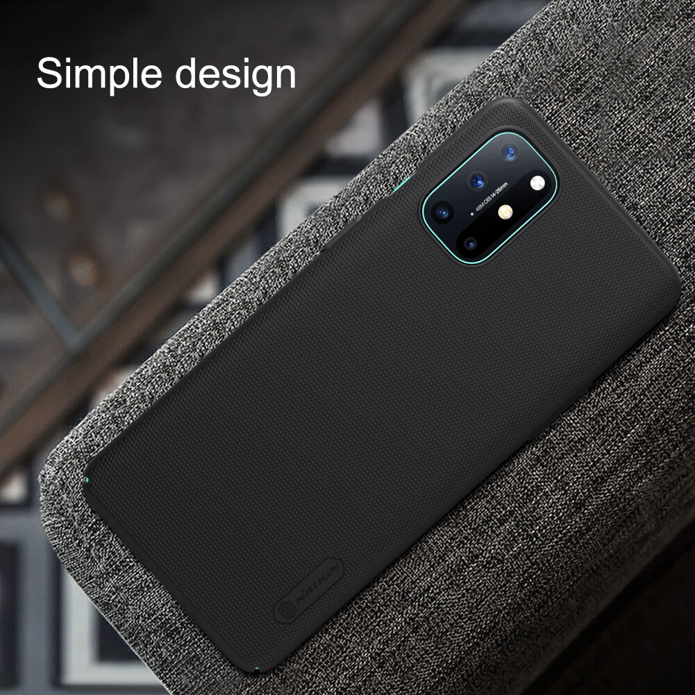 Oneplus 8t, oneplus 8t + 5g এর জন্য nillkin (1 + 8t) সুপার ফ্রস্টেড শিল্ড ম্যাট কভার কেস-কালো (Back Case Cover For Smartphone). 