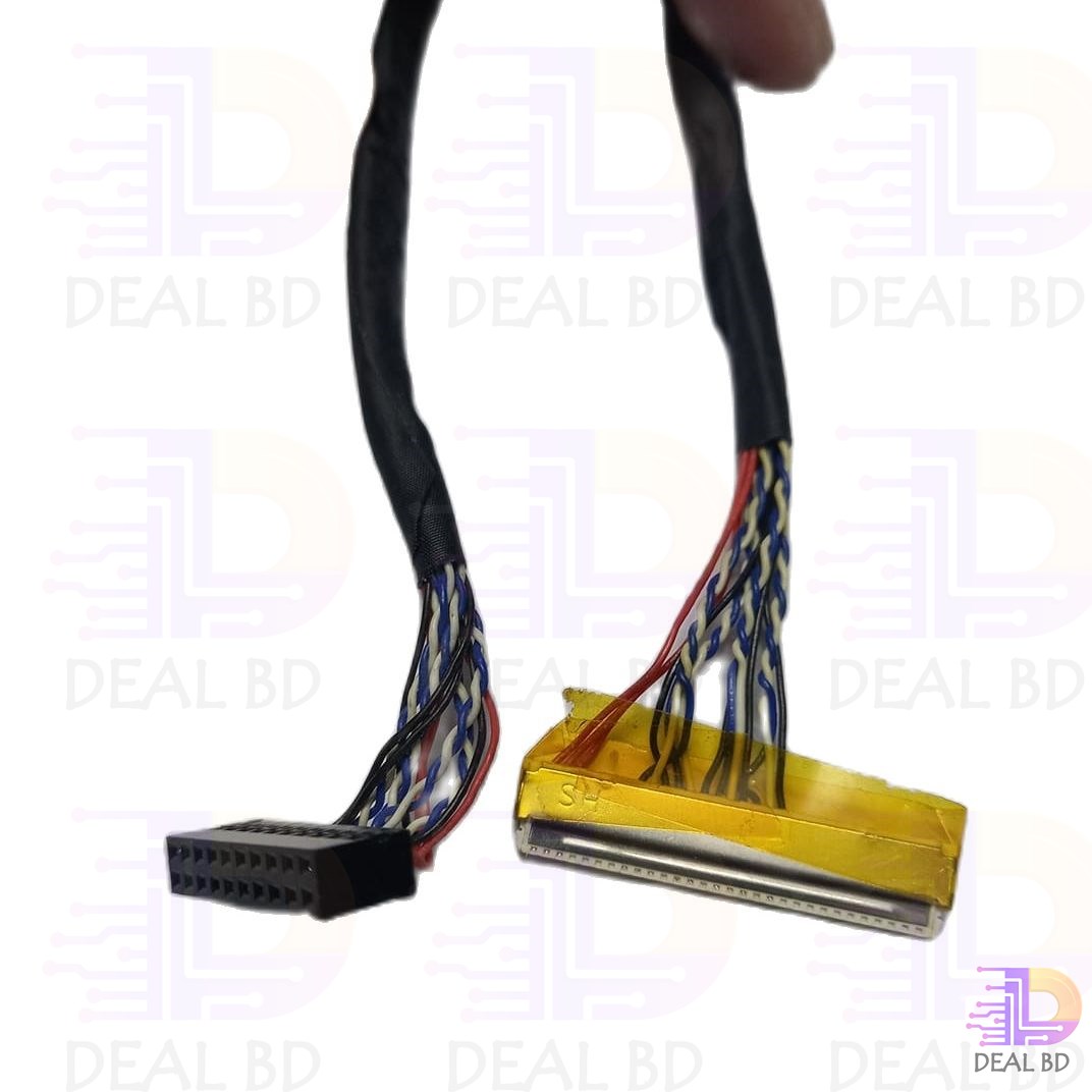 Universal FIX 30 Pin 1ch 6bit LVDS Connector Cables 26cm For LED LCD Display Panel Controller. 