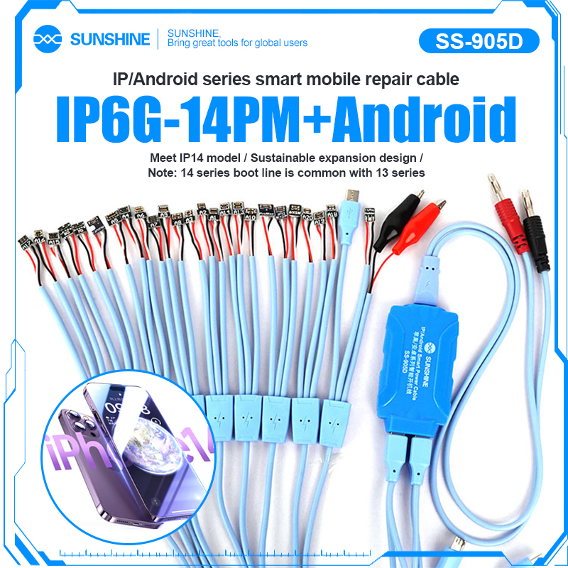 Sunshine SS-905D SS-908E Iboot DC Power Supply Android Mobile Phone Repair Cable For iPhone 6 - 13 14 Pro Max Battery Boot Cable. 